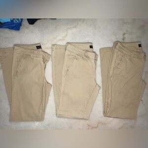 Aeropostale Women's Chino Khaki 3 Pant Bundle
